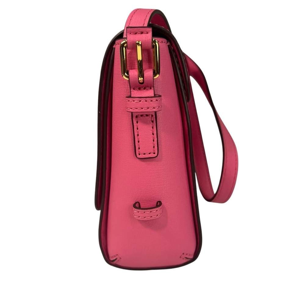 Marc Jacobs Medium Commuter Leather Designer Pink Gold Crossbody Flap Bag Purse - Picture 12 of 17